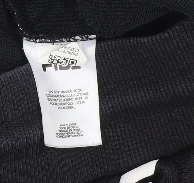 Fila Men's Black Logo Jogger Trousers Size S Cotton Blend