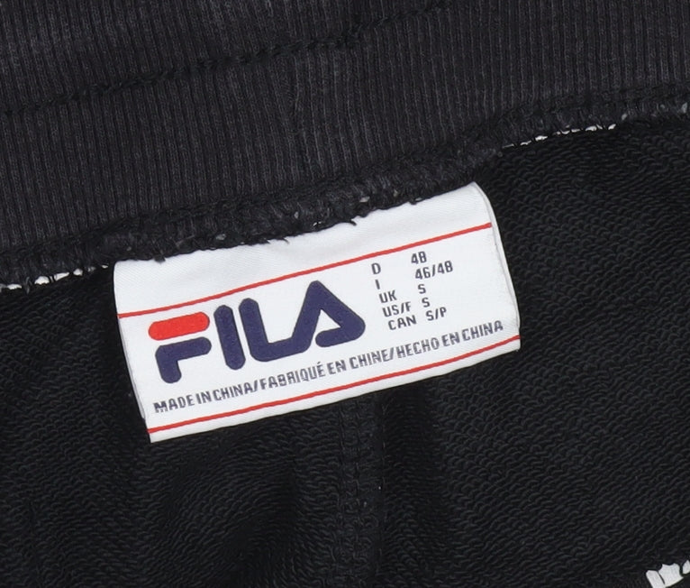 Fila Men's Black Logo Jogger Trousers Size S Cotton Blend