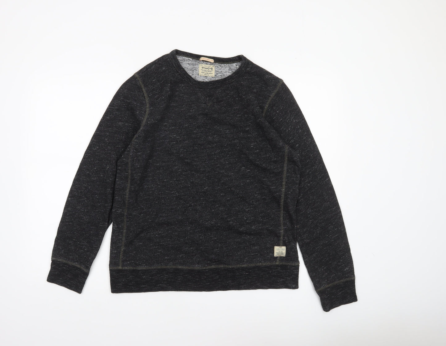 Mens UK M Regular JACK & JONES Black Pullover Sweatshirt