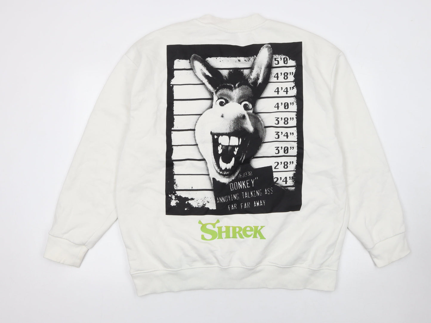 DreamWorks Shrek White Graphic Sweatshirt Women 2XL Donkey Print