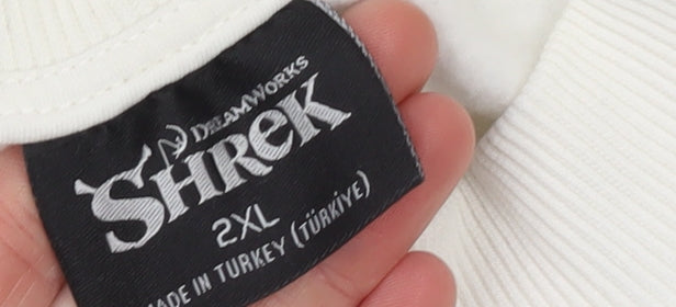 DreamWorks Shrek White Graphic Sweatshirt Women 2XL Donkey Print