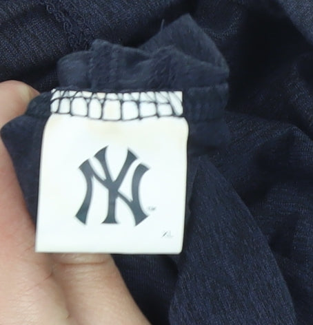 New York Yankees Women Navy Blue Pullover Hoodie Size XL