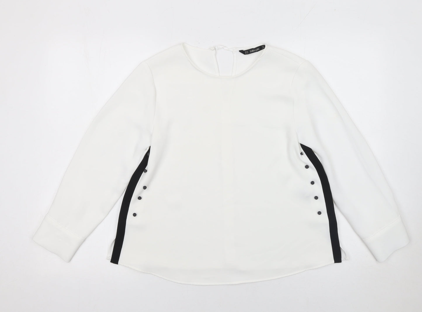 Zara Basic Women’s White Long Sleeve Button Blouse Size XS