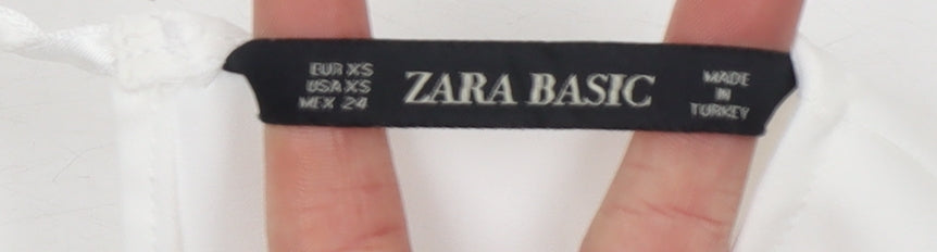 Zara Basic Women’s White Long Sleeve Button Blouse Size XS