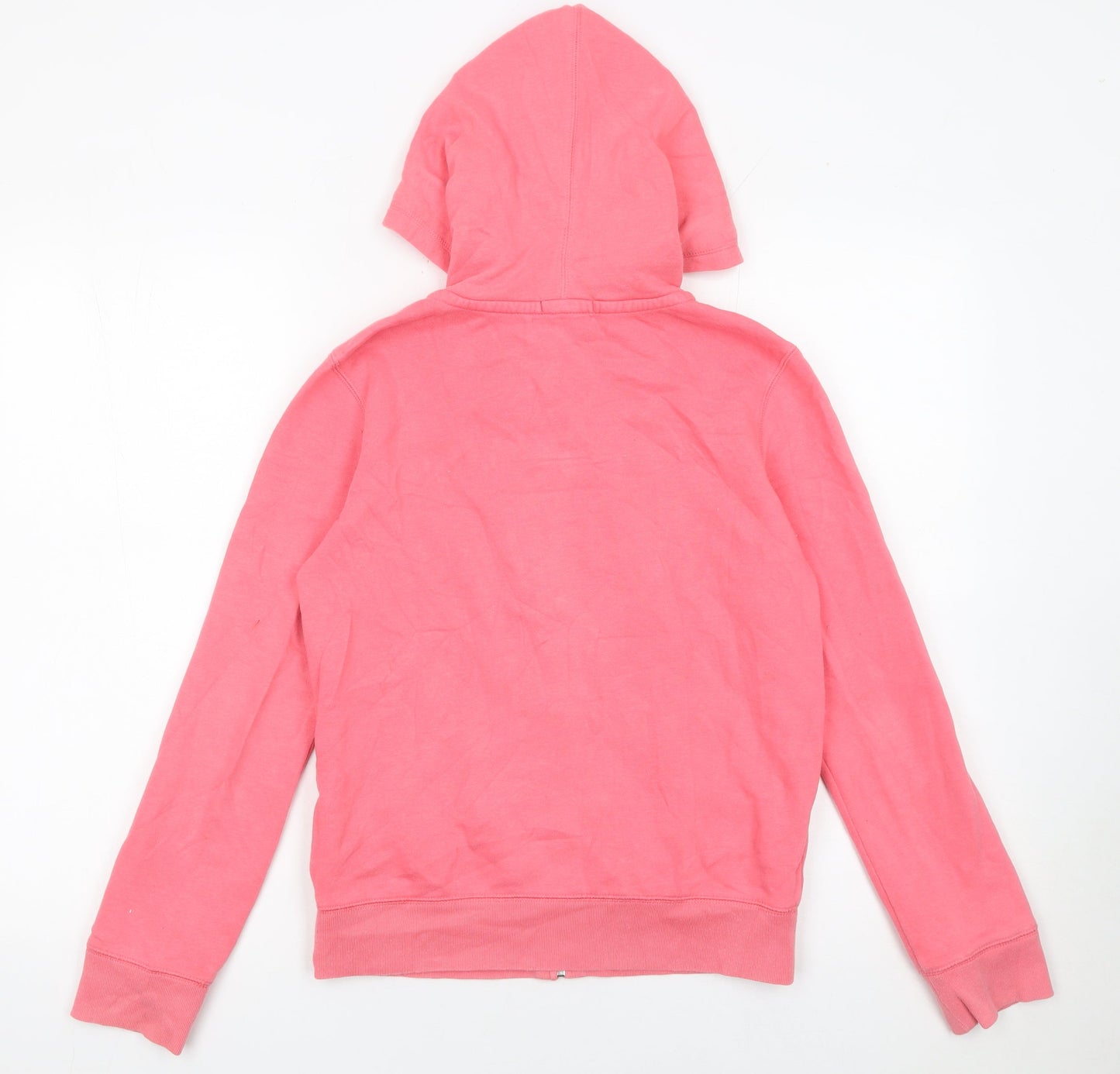 GAP Girls Pink Full Zip Hoodie 13 Years Jersey Cotton Blend Logo Sweatshirt