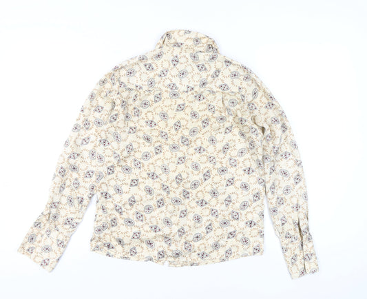 Jason Prescott Petites Beige Geometric Rayon Blouse Women's S