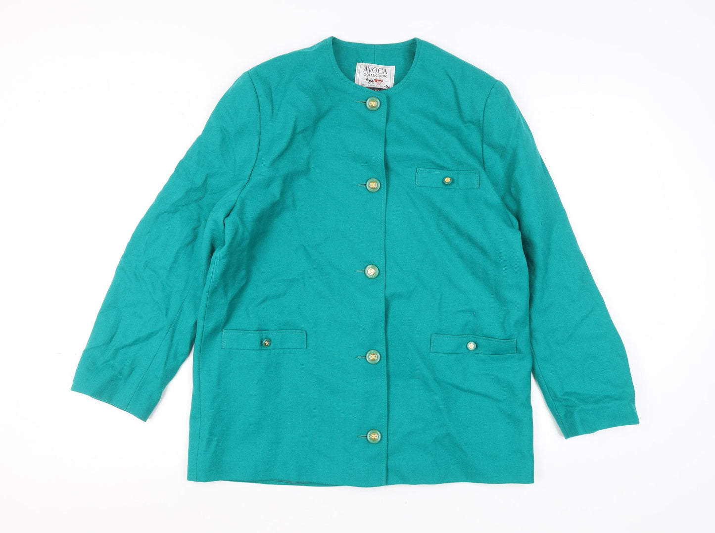 Avoca Women’s Green Wool Classic Irish Wool Jacket Size 18