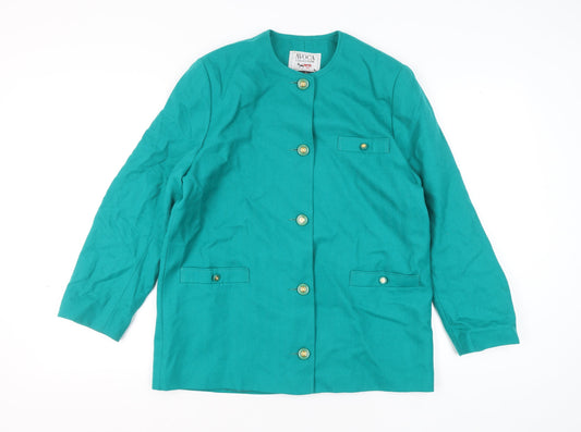 Avoca Women’s Green Wool Classic Irish Wool Jacket Size 18