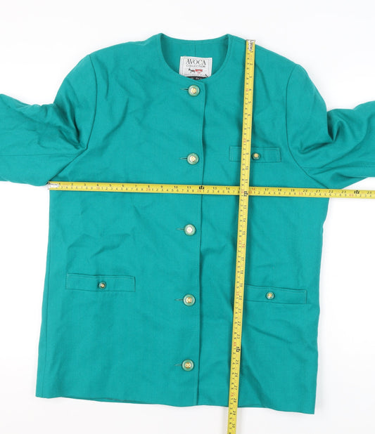 Avoca Women’s Green Wool Classic Irish Wool Jacket Size 18