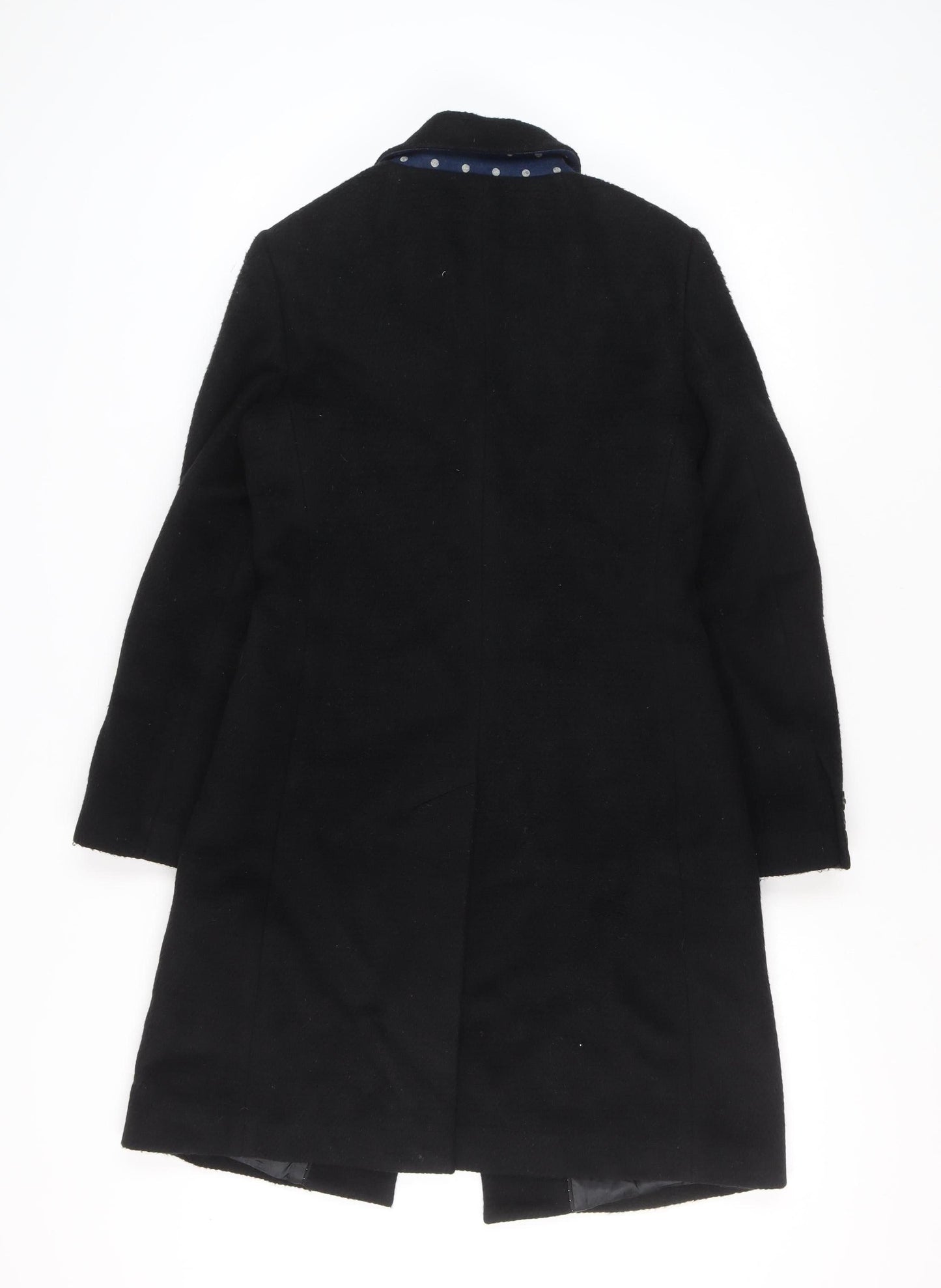 Jigsaw Womens Black Wool Mid-Length Overcoat Size 10