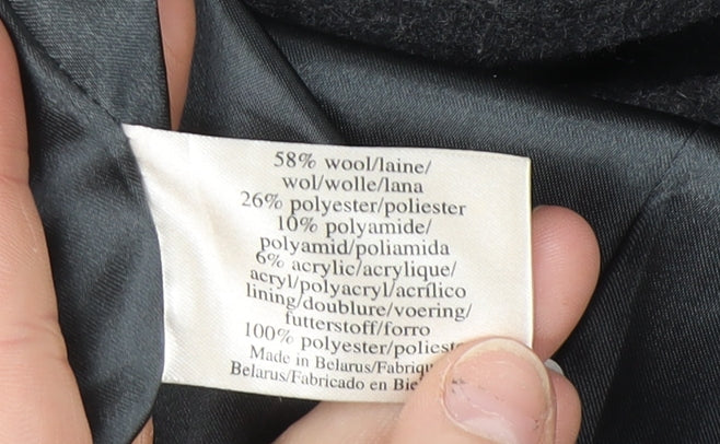 Laura Ashley Womens Grey Wool Blend Long Overcoat Size 16