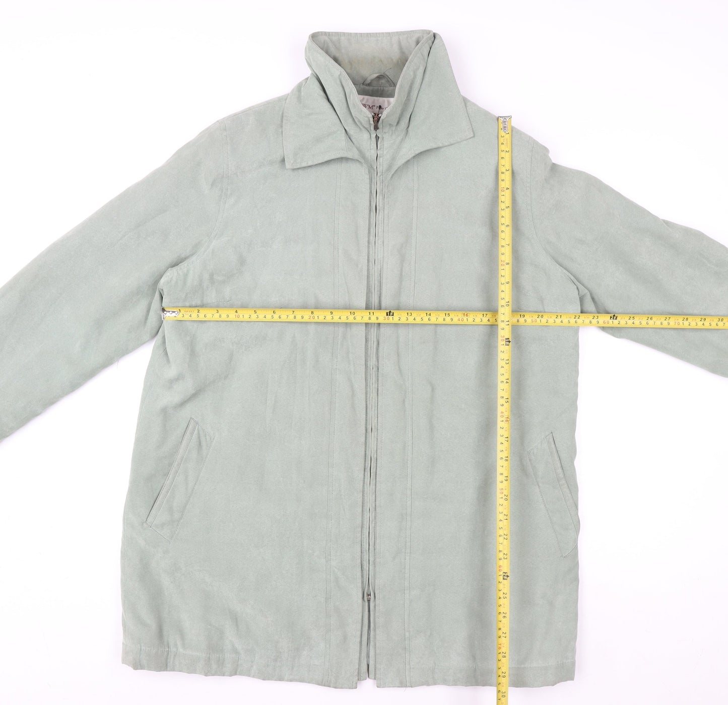 EWM Women Green Full Zip Lined Long Overcoat Size 16