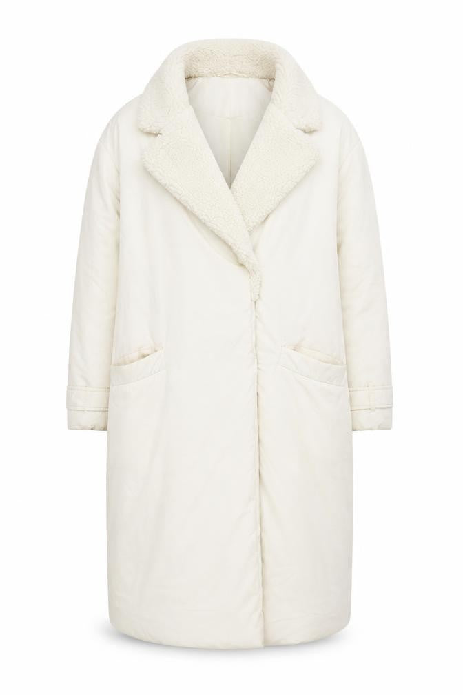 Dorothy Perkins Women's Ivory Long Lined Overcoat Size M