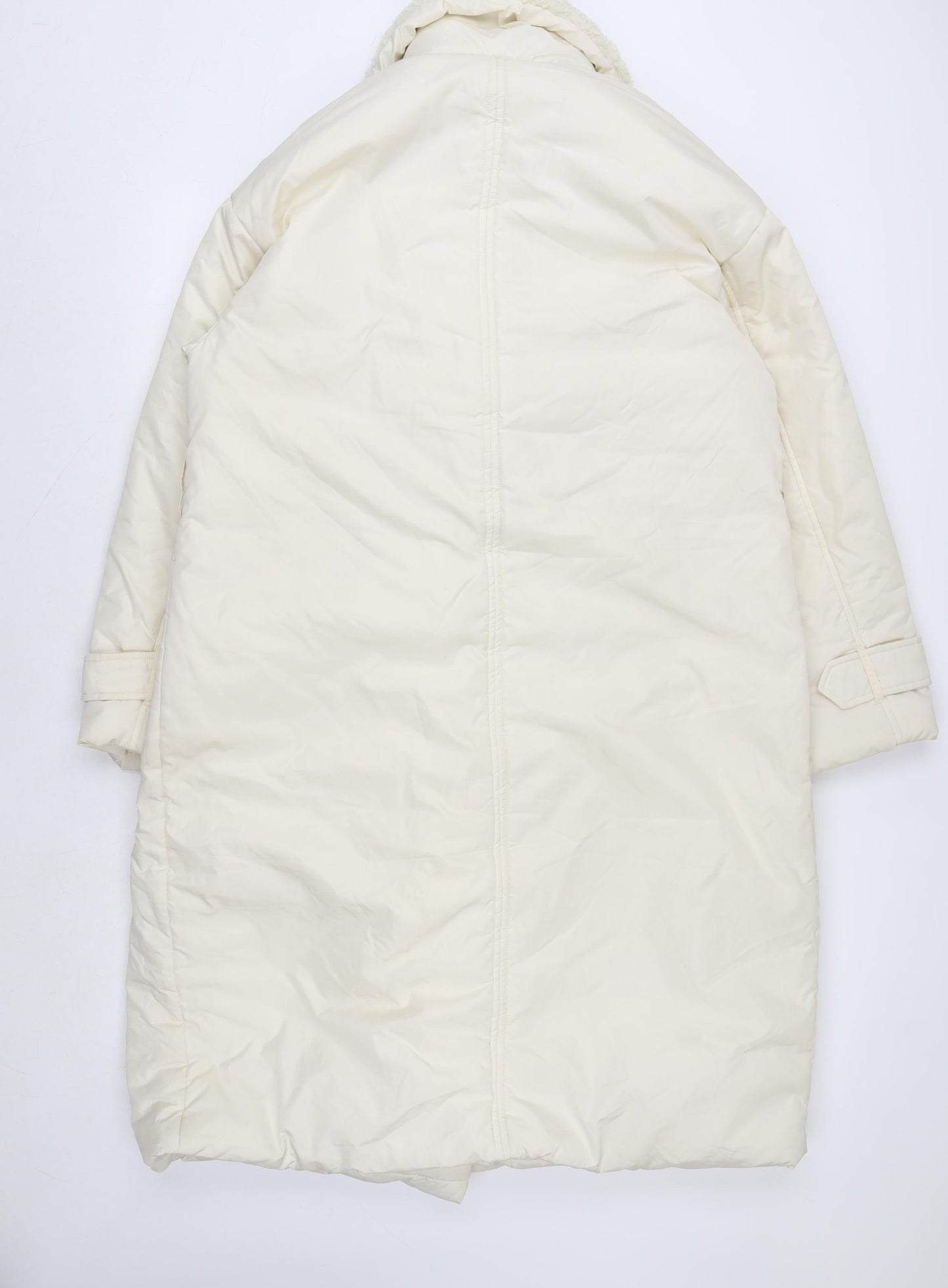 Dorothy Perkins Women's Ivory Long Lined Overcoat Size M