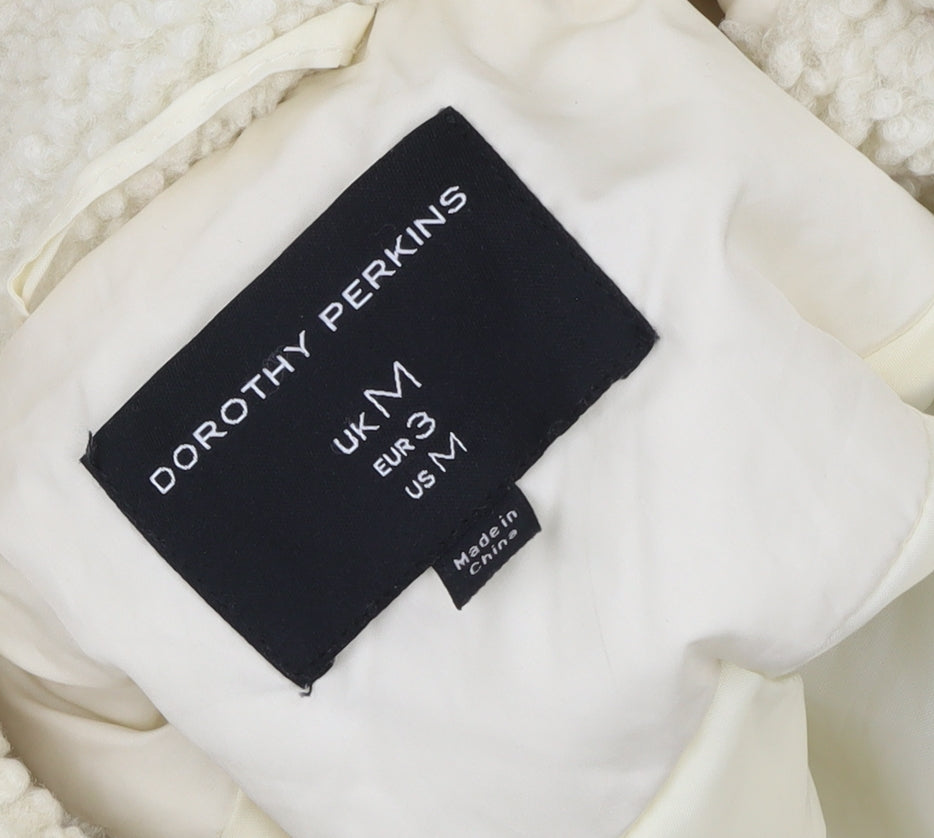 Dorothy Perkins Women's Ivory Long Lined Overcoat Size M