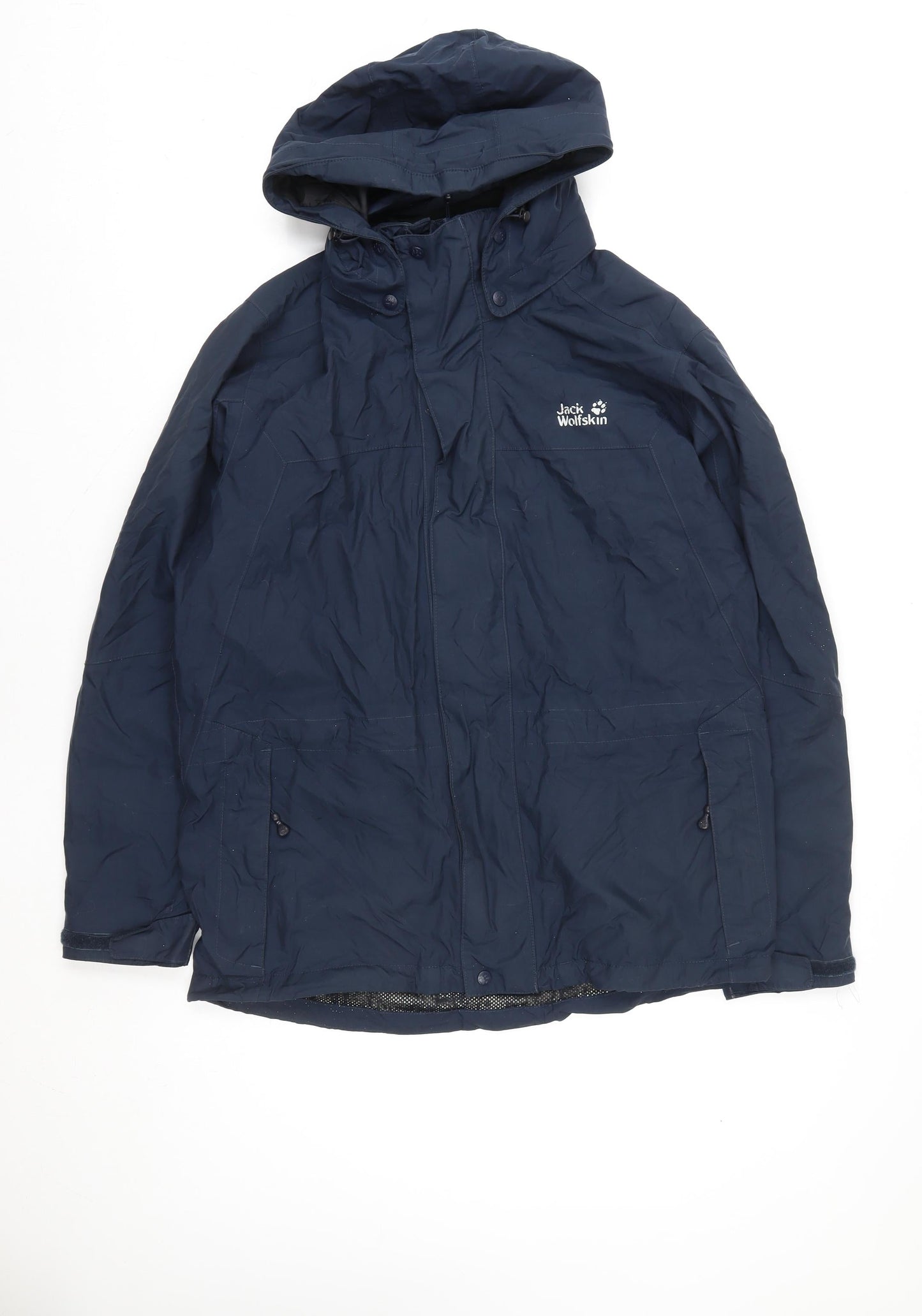 Jack Wolfskin Men’s Blue Waterproof Hooded Parka Jacket Size M