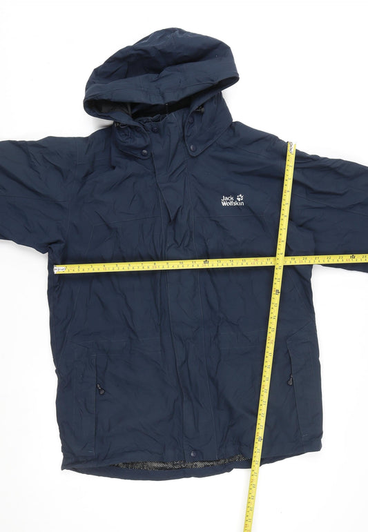 Jack Wolfskin Men’s Blue Waterproof Hooded Parka Jacket Size M
