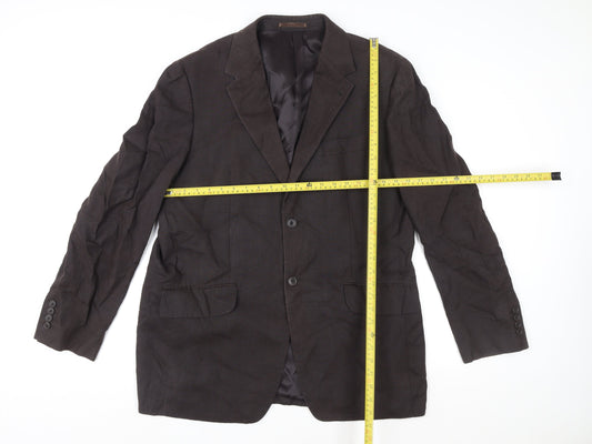 Next Men’s Brown Wool Blazer 42in Classic Fit Single-Breasted Jacket