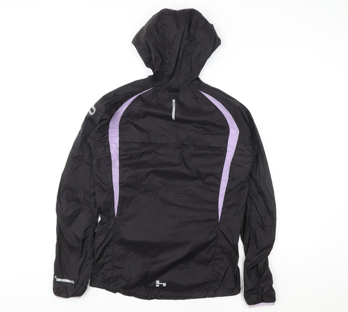 Hind Womens Black Size 10 Lightweight Hooded Windbreaker Jacket