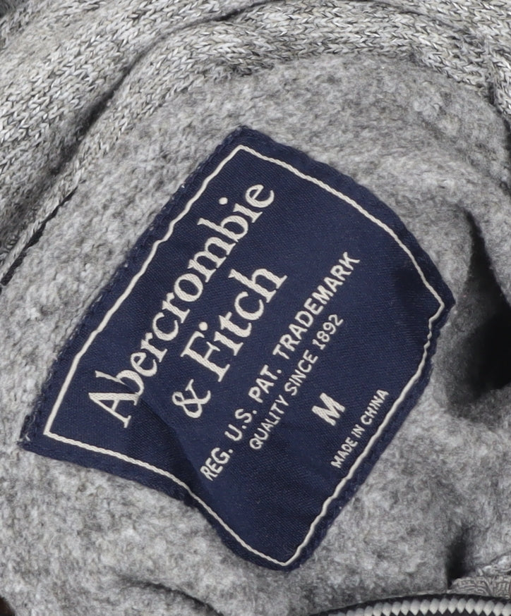 Mens UK M Regular Abercrombie & Fitch Grey Full Zip Hoodie