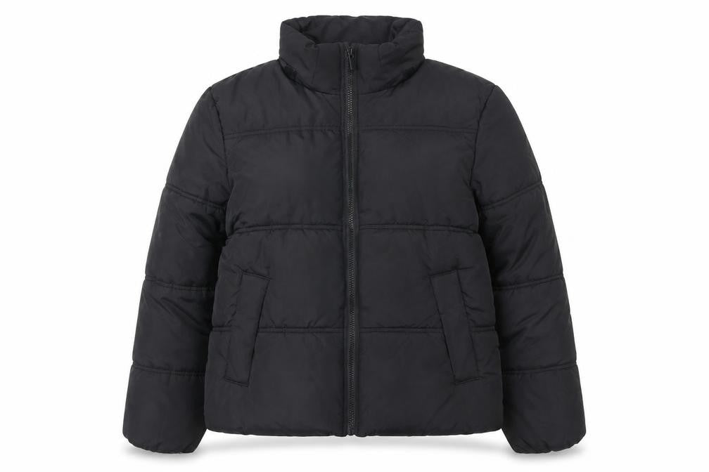 H&M Womens Black Puffer Jacket Size 20 Lined Quilted Winter Coat