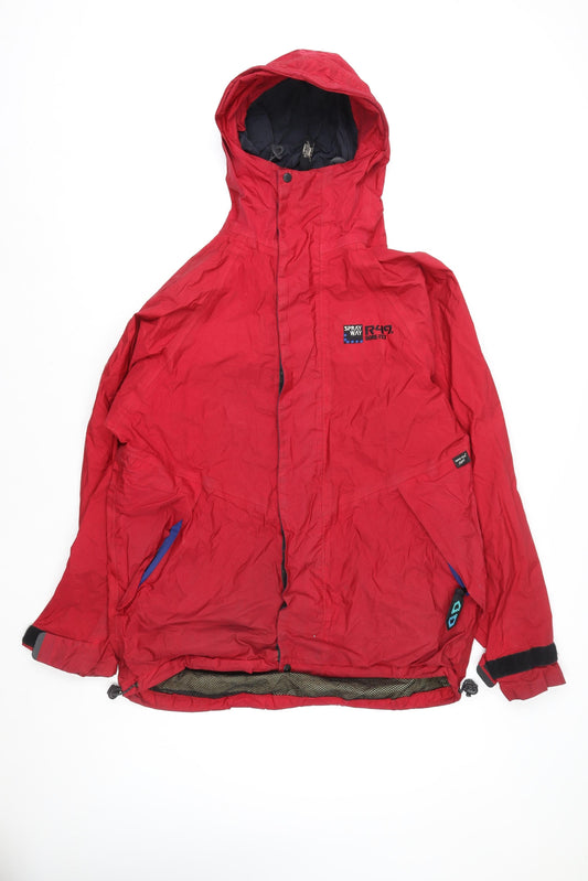 Sprayway Men's Red Waterproof Hooded Parka Jacket Size L