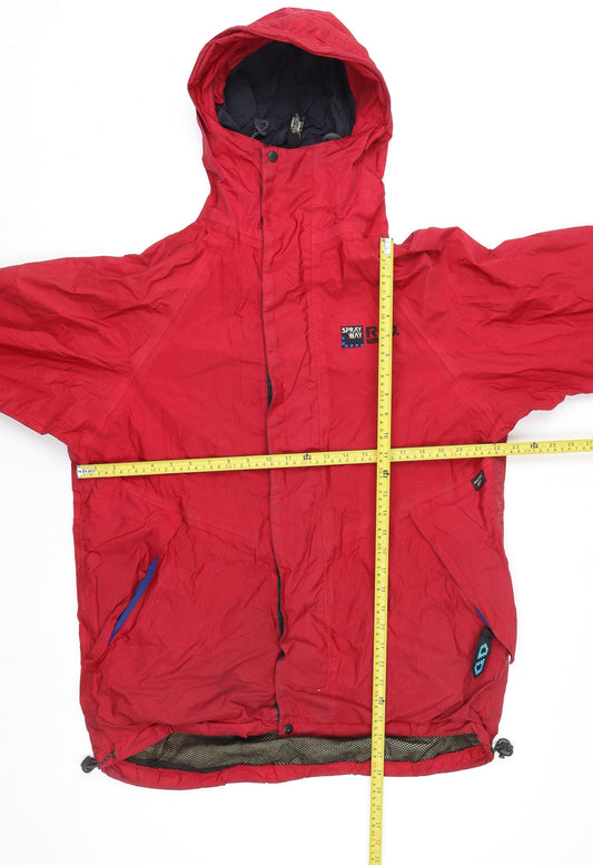 Sprayway Men's Red Waterproof Hooded Parka Jacket Size L