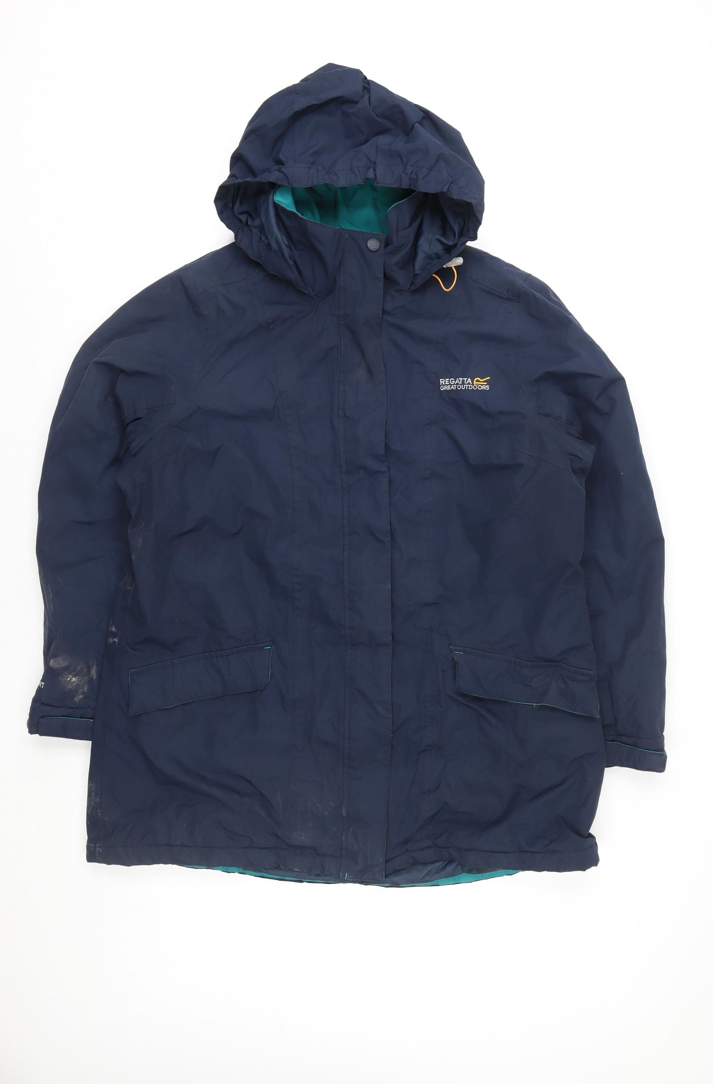 Regatta Mens Blue Hooded Waterproof Parka Jacket Size L