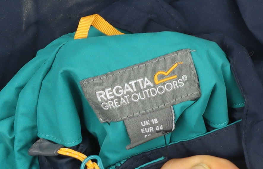 Regatta Mens Blue Hooded Waterproof Parka Jacket Size L