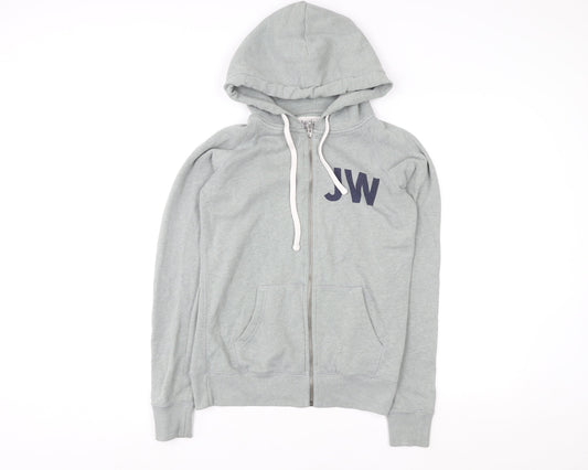Mens UK M Regular Jack Wills Grey Full Zip Hoodie