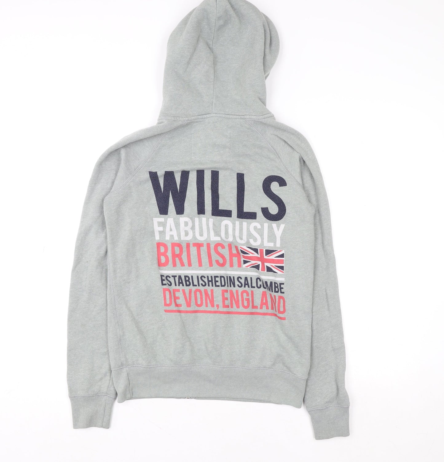 Mens UK M Regular Jack Wills Grey Full Zip Hoodie