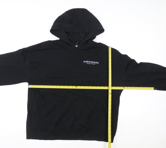 H&M Women Black Astrology Graphic Pullover Hoodie Medium