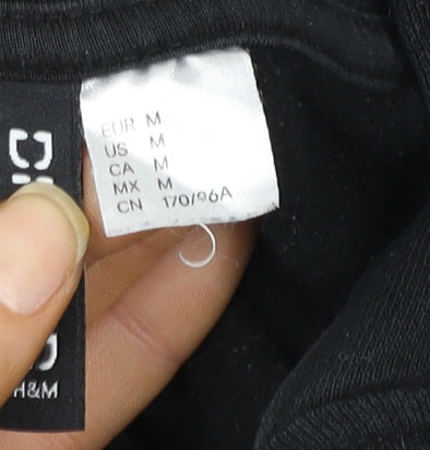 H&M Women Black Astrology Graphic Pullover Hoodie Medium