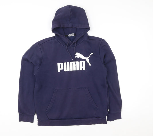 Puma Womens Navy Blue Pullover Hoodie Small Hooded Sweatshirt