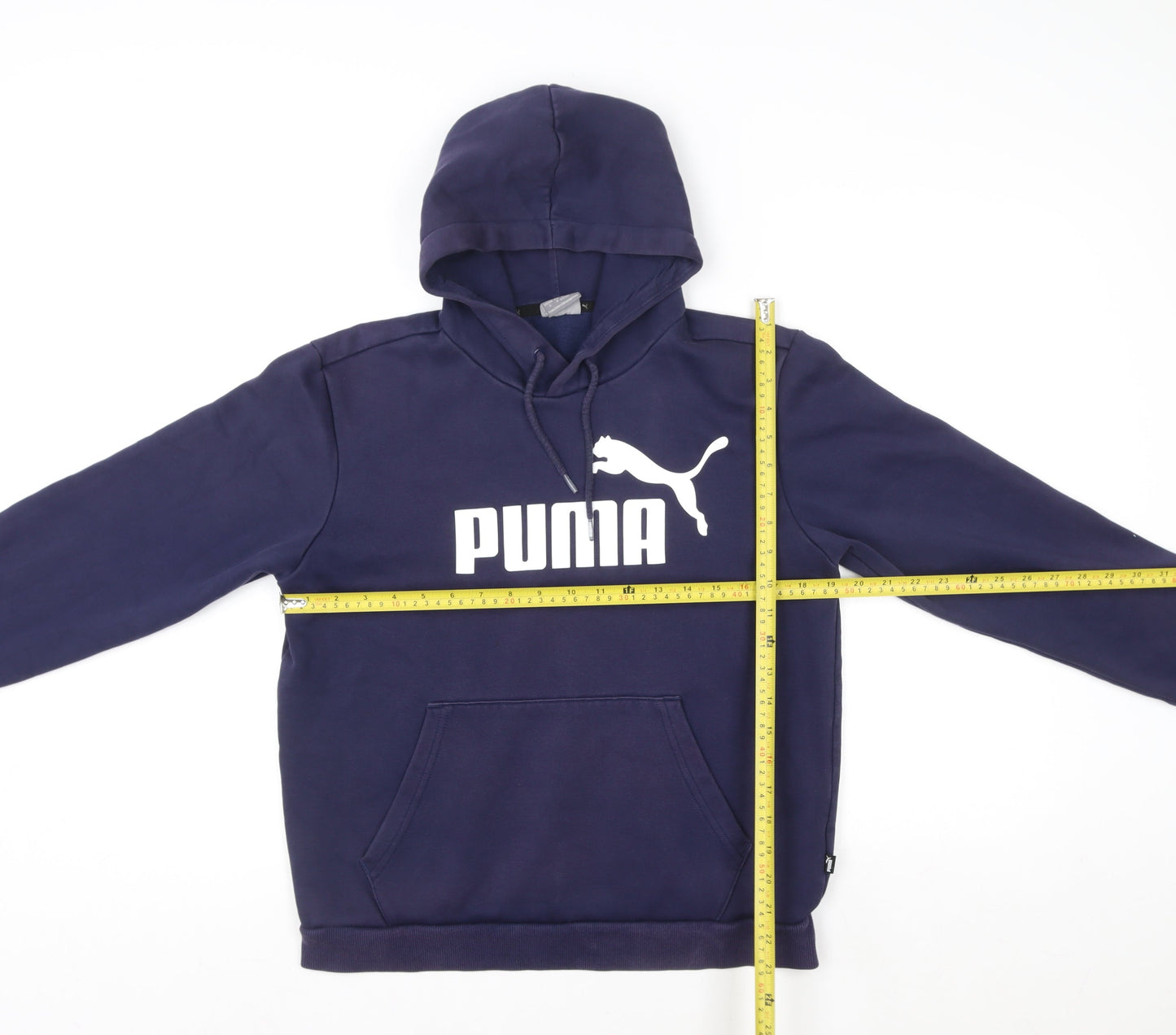 Puma Womens Navy Blue Pullover Hoodie Small Hooded Sweatshirt