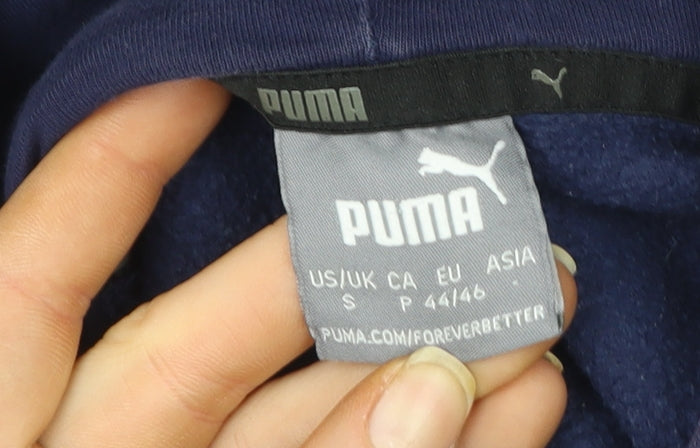 Puma Womens Navy Blue Pullover Hoodie Small Hooded Sweatshirt