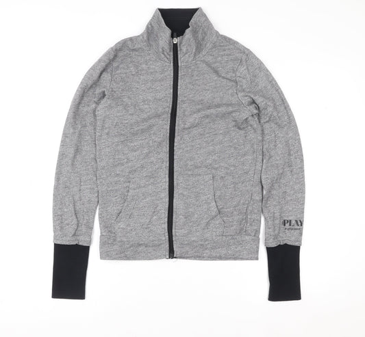 ONLY PLAY Unisex Grey Basic Full Zip Lightweight Sports Jacket Size S