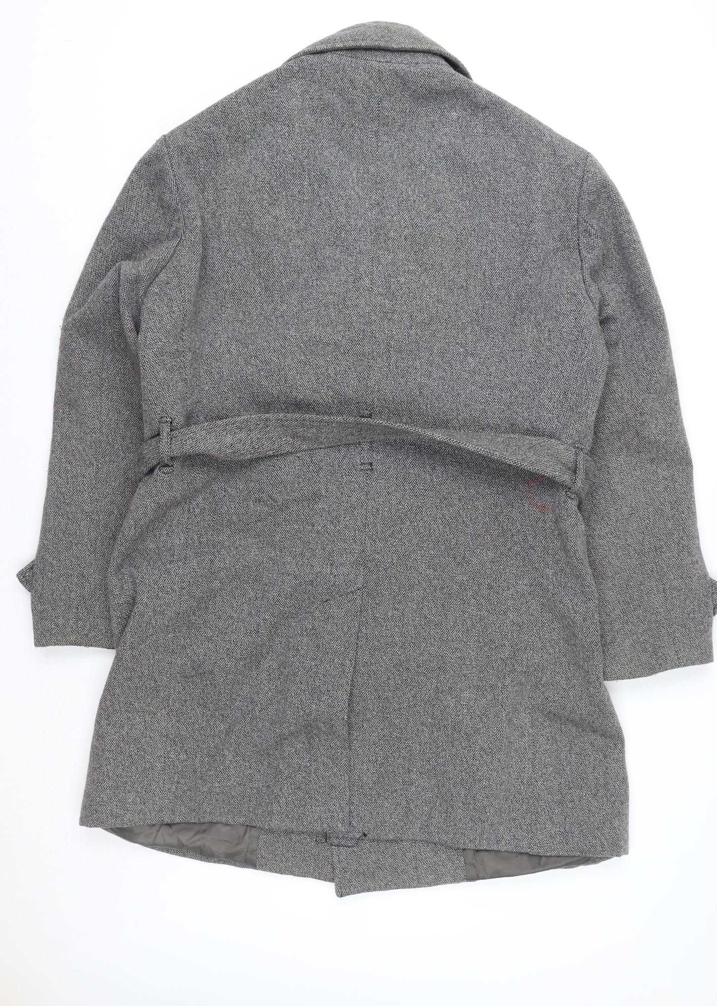Jasper Conran Women's Grey Wool Blend Belted Pea Coat XL