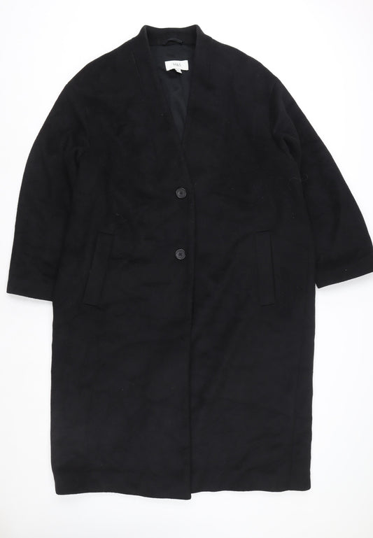 Marks and Spencer Women’s Black Wool Blend Long Overcoat Size 16