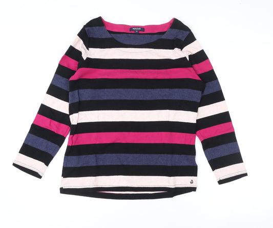 Maine New England Women Multicoloured Cotton Striped Pullover Top Size 16