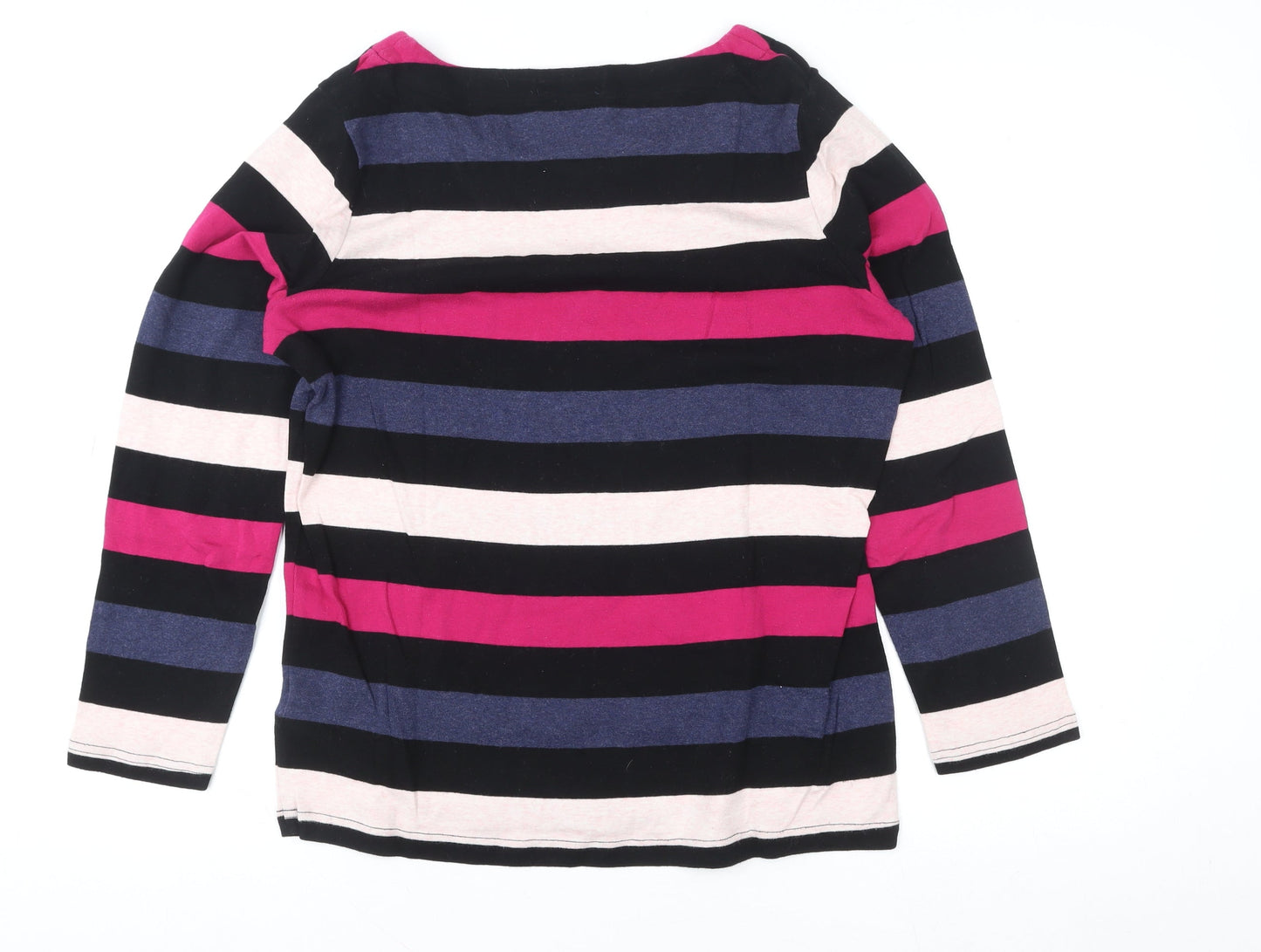 Maine New England Women Multicoloured Cotton Striped Pullover Top Size 16