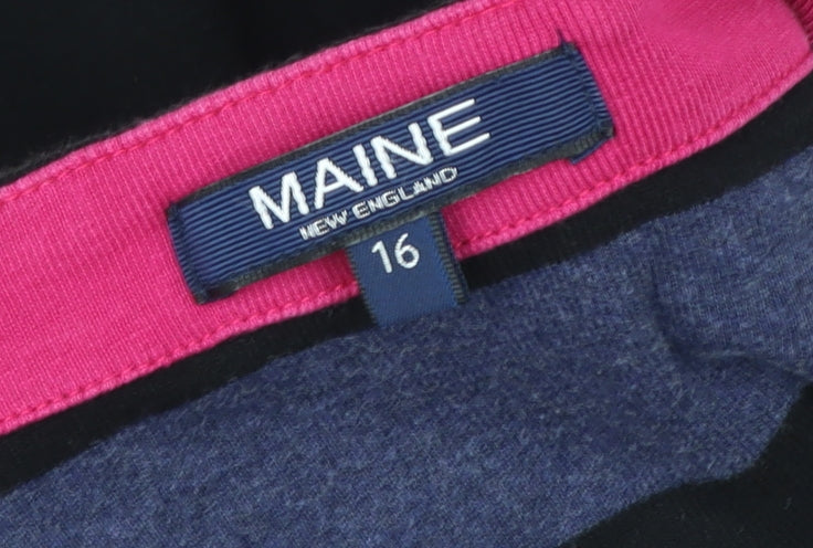 Maine New England Women Multicoloured Cotton Striped Pullover Top Size 16