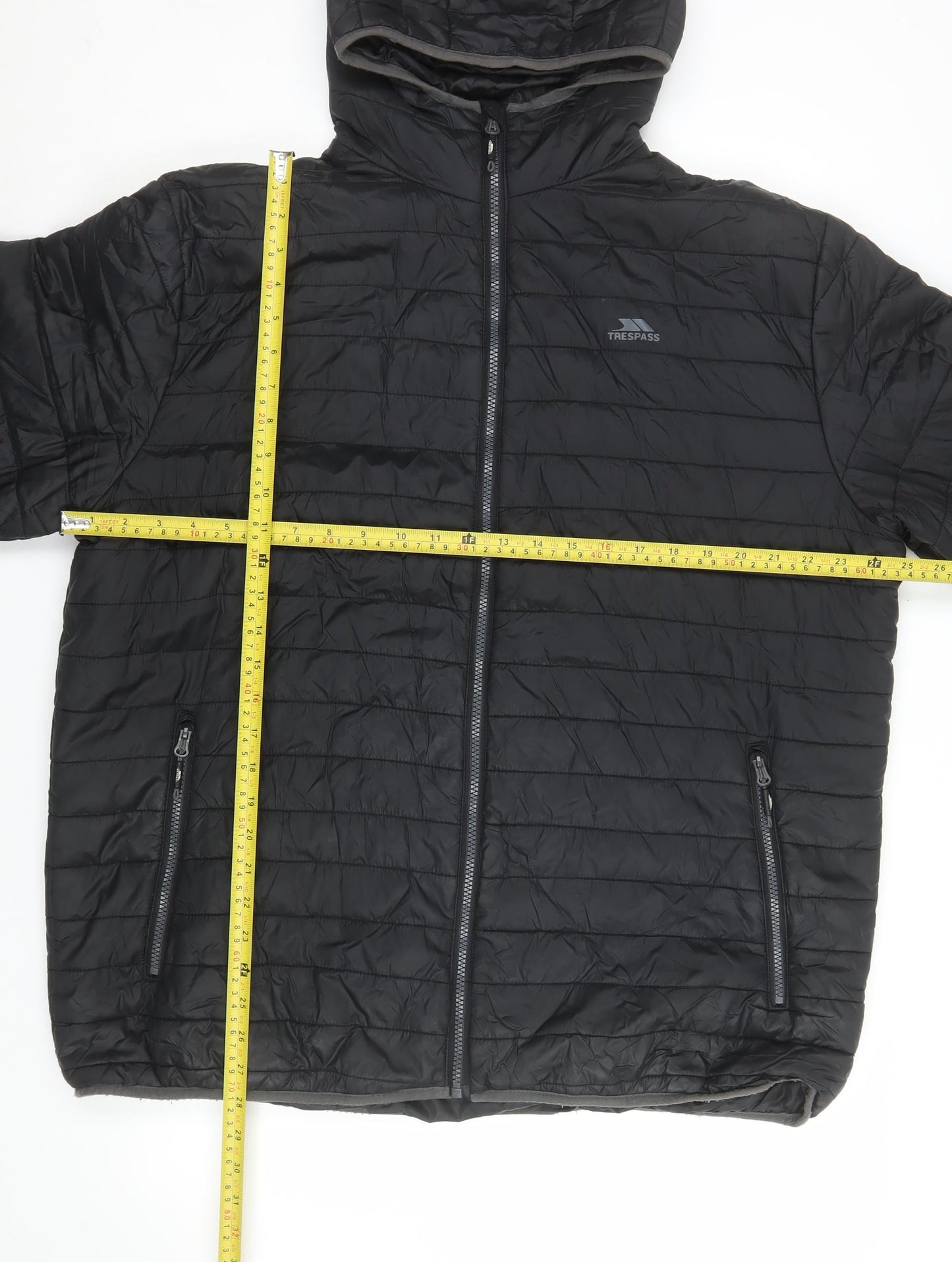 Trespass Mens Black 2XL Puffer Jacket Hooded Winter Coat
