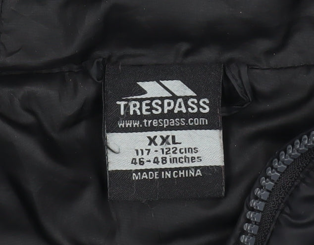 Trespass Mens Black 2XL Puffer Jacket Hooded Winter Coat