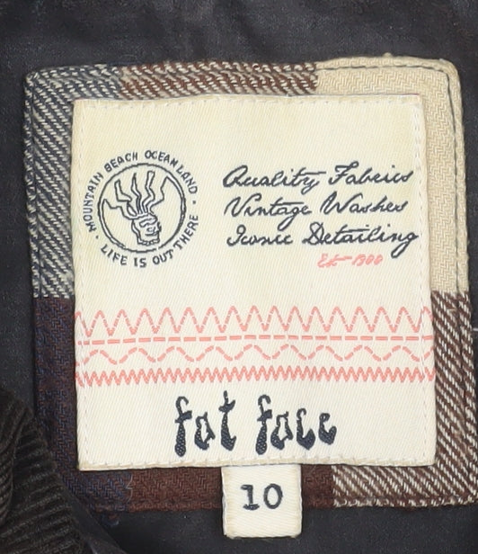 Womens UK Size 10 Regular Fat Face Brown Cotton Blend Blend Jacket