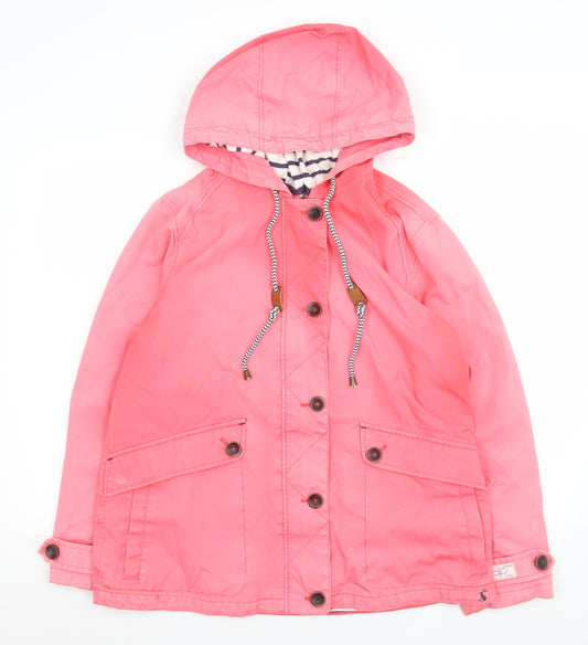 Womens UK Size 14 Regular Joules Pink Cotton Blend Jacket