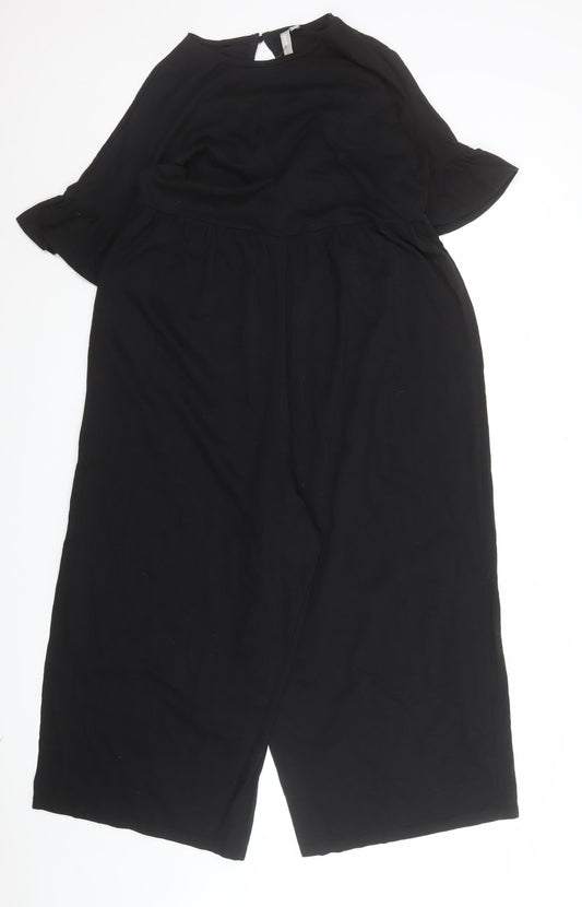 ASOS Women’s Black Short Sleeve Wide-Leg Jumpsuit Size 10