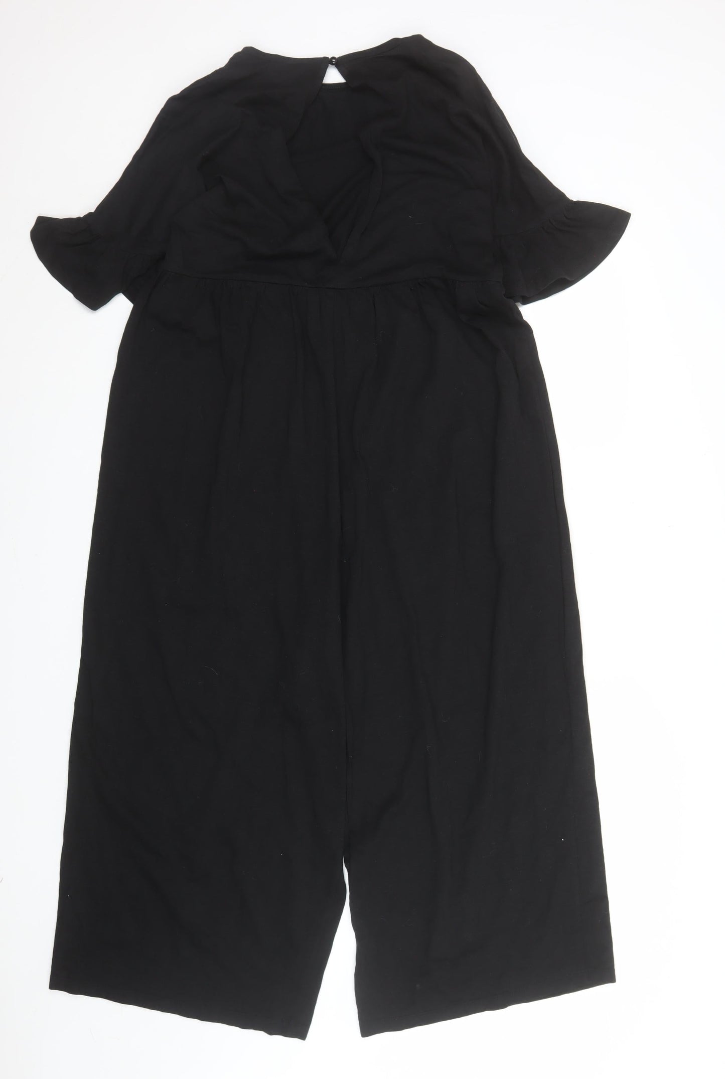 ASOS Women’s Black Short Sleeve Wide-Leg Jumpsuit Size 10