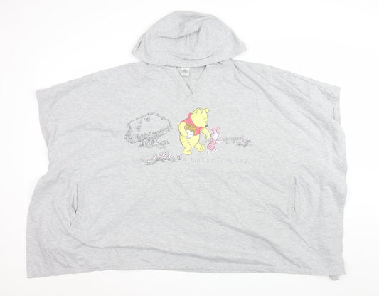 Avon Women Grey Winnie the Pooh Hooded Poncho Sweatshirt UK 6-12