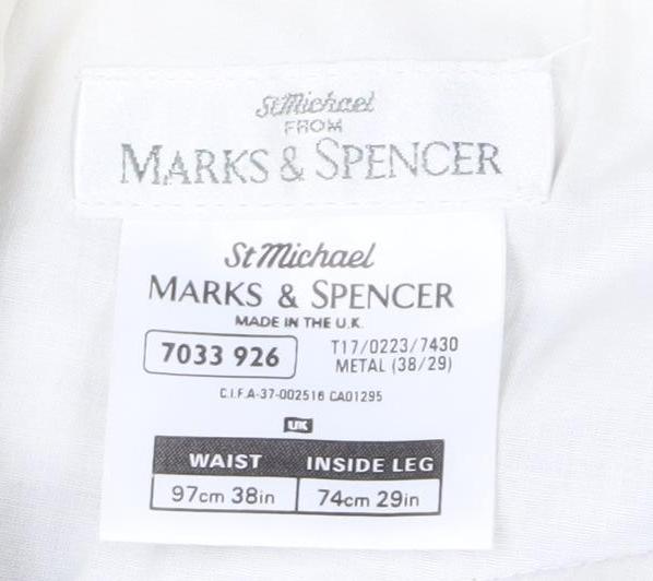 Marks and Spencer Men’s Grey Corduroy Trousers 38W 29L Classic Fit
